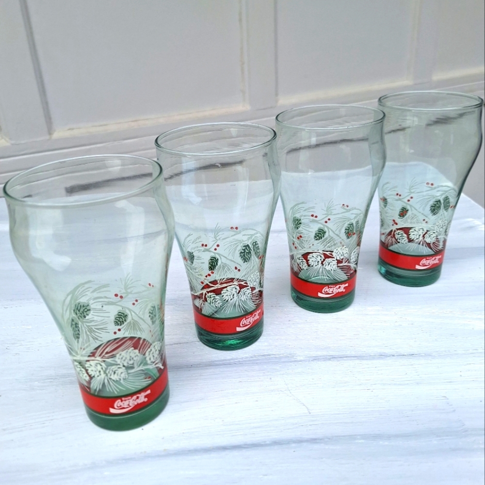Coca Cola Glasses Vintage Special Edition Logo Drinking Glass Coke Collectible